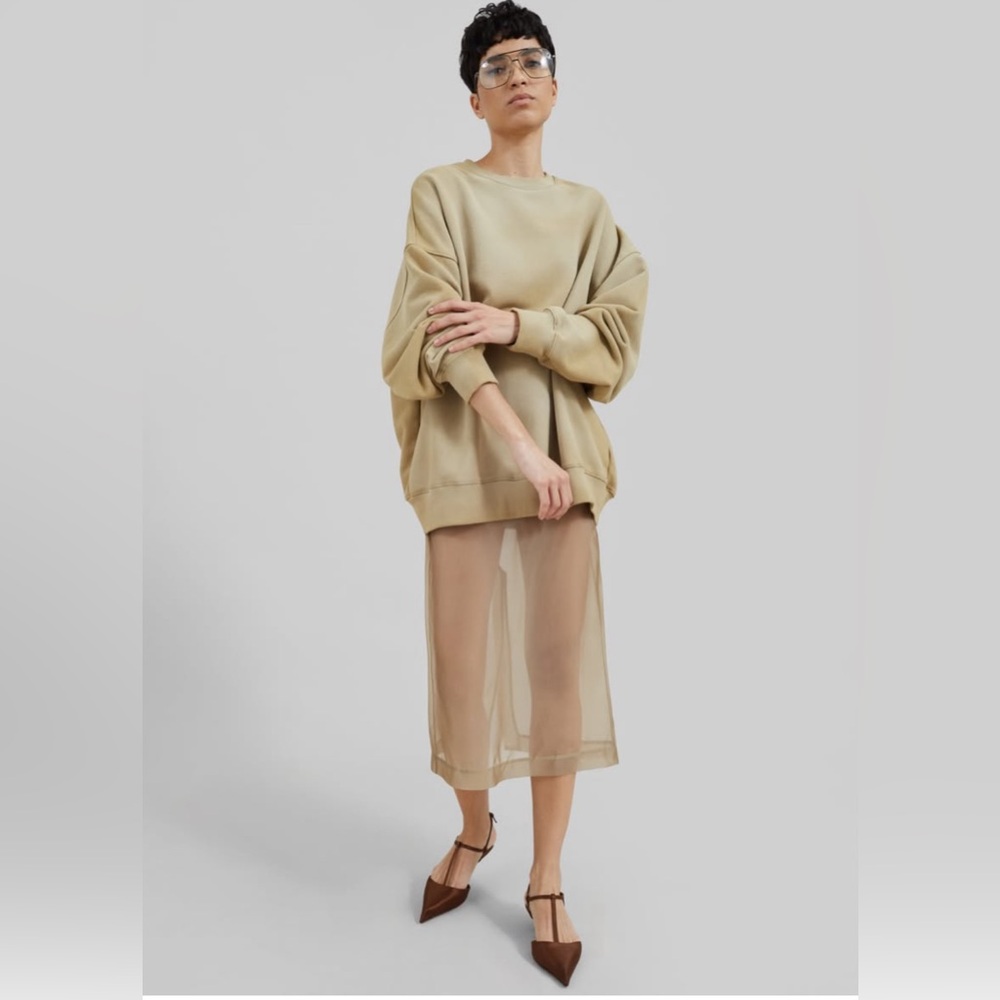 The Frankie Shop Peri Sheer Midi Skirt